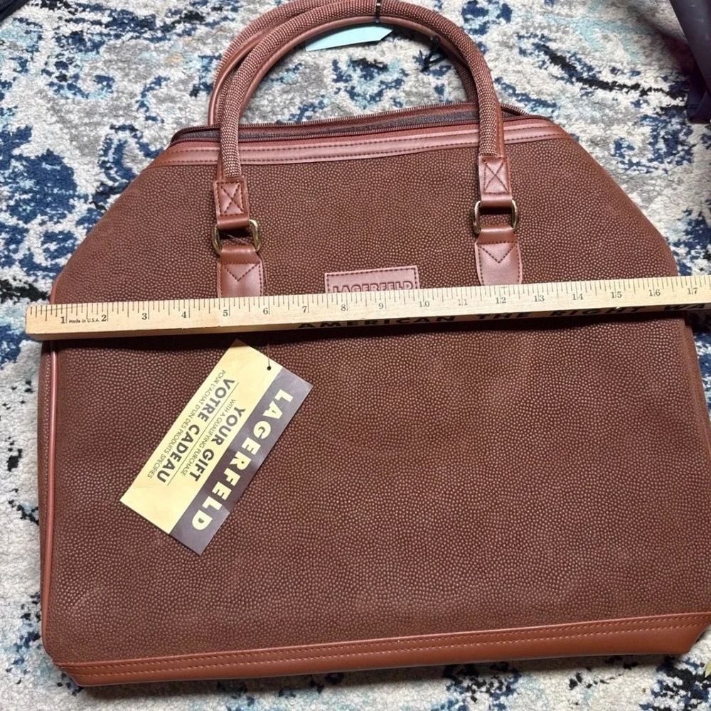 Vintage Lagerfeld Brown Textured Weekender Duffel Bag‎ NWT Promotional Gift 19